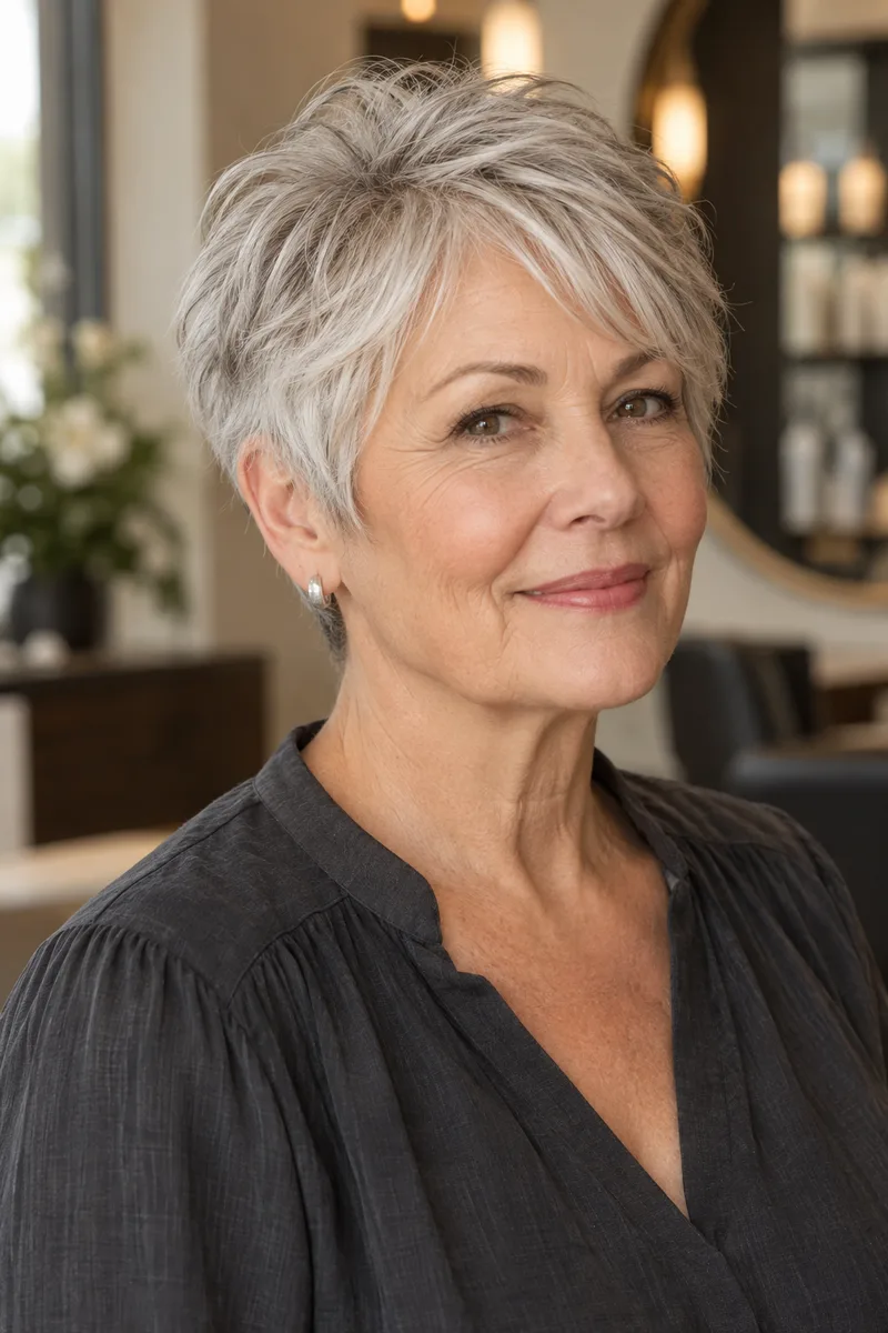 A short silver shape with light, textured layers.